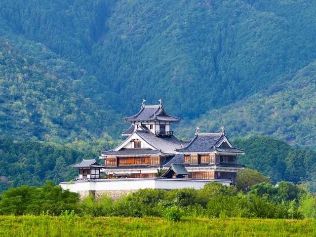 Fukuchiyama Castle among the Tamba hills